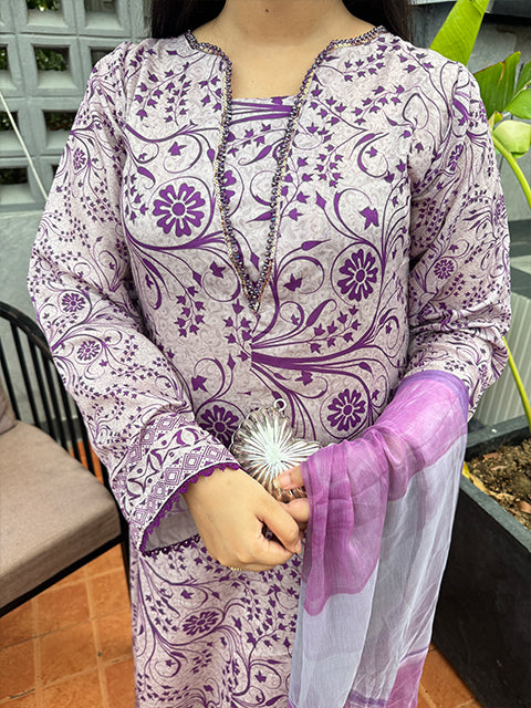 Lavender Elegance (LD-80) - Unstitched
