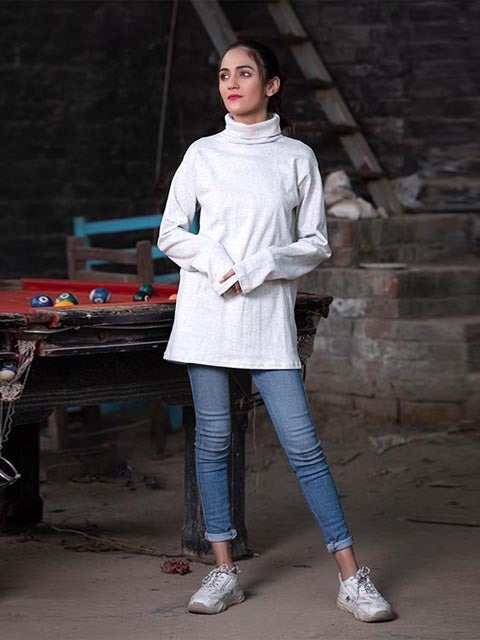 Heather Grey Highneck (H-HEATHER GREY)
