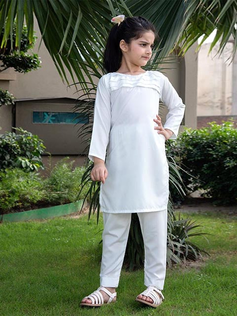 White Dress Kurta Shalwar For Girl White Cotton Shalwar Kameez