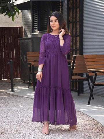 atin purpura dress (FR-363Laam)