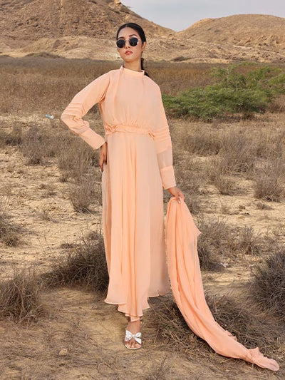 Natural calico modest abaya (MW-04)