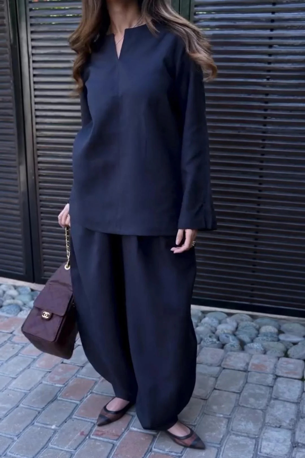 Midnight Minimal Co-Ord Set – Relaxed Fit Black Ensemble - CS-05