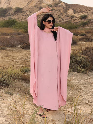 Flamingo pink modest dress (MW-08)