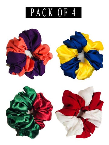 Dual Color Scrunchies Pack of 4 (PK-02)