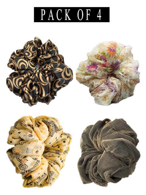 Printed Scrunchies Pack of 4 (PK-03)