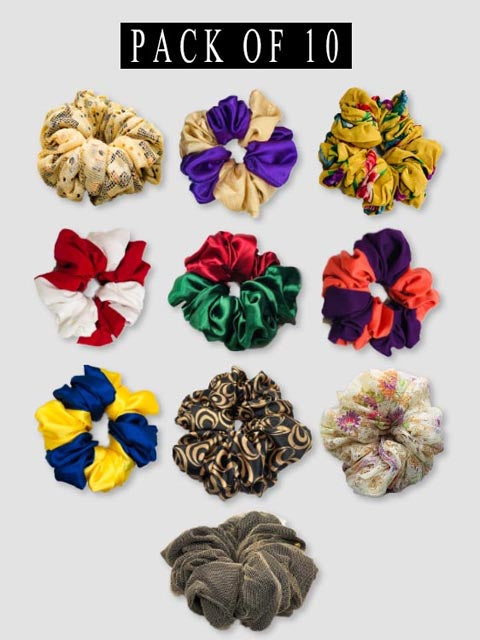 pack of 10 colored scrunchies (PK-05)