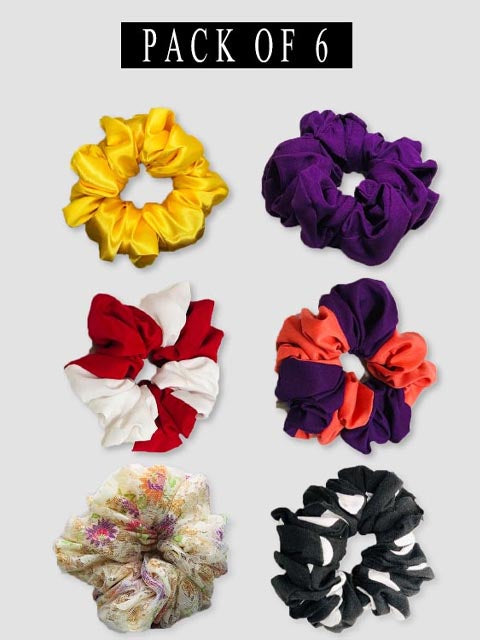 Pack of 6 Mix Scrunchies (PK-08)