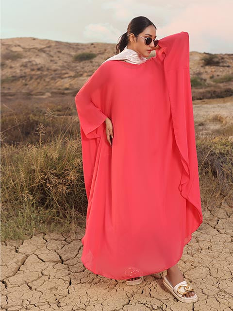 Ruby pink modest dress (MW-09)