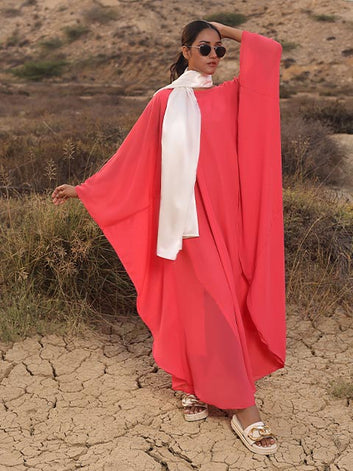 Ruby pink modest dress (MW-09)