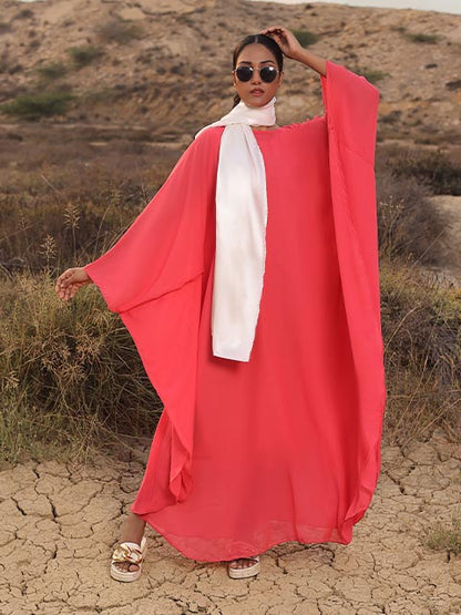 Ruby pink modest dress (MW-09)