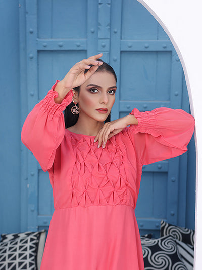 Blush fuchsia Long Flared Maxi (FR-748)