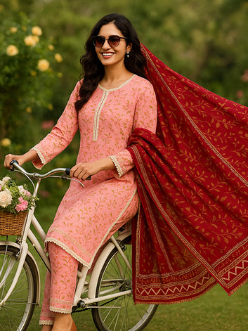 Blush Bloom  (Unstitched 3pc) LUS-07