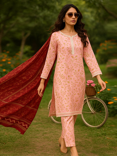 Blush Bloom  (Unstitched 3pc) LUS-07