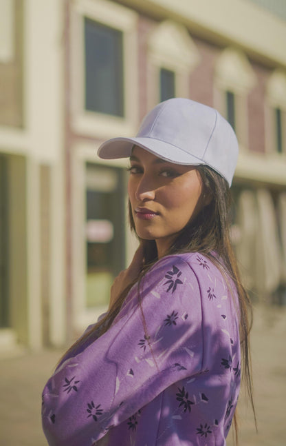 Lavender Floral Printed Sweatshirt{SD-04}