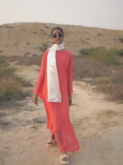 Ruby pink modest dress (MW-09)