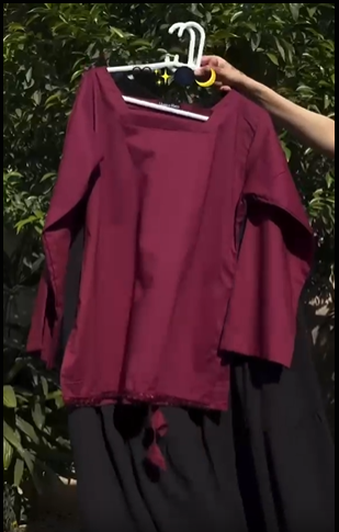 Elegant Lace-Up Co-Ord Set for Women – Maroon & Black - CS-01