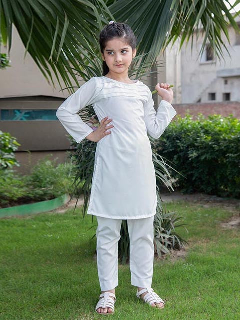 White Plates Kurta Shalwar (NK-32)