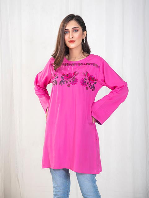 Magenta Embroidered Top (AB-505)